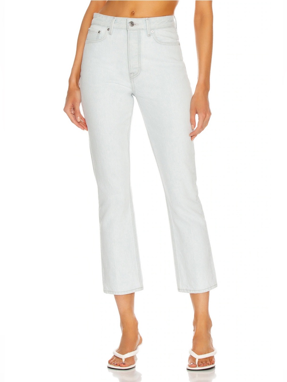 GRLFRND || Karolina High Rise Straight Crop Jeans Indio Light Blue Wash 25 NWT